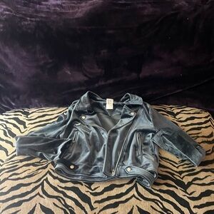 Blue Velvet Jacket with Silver Accents